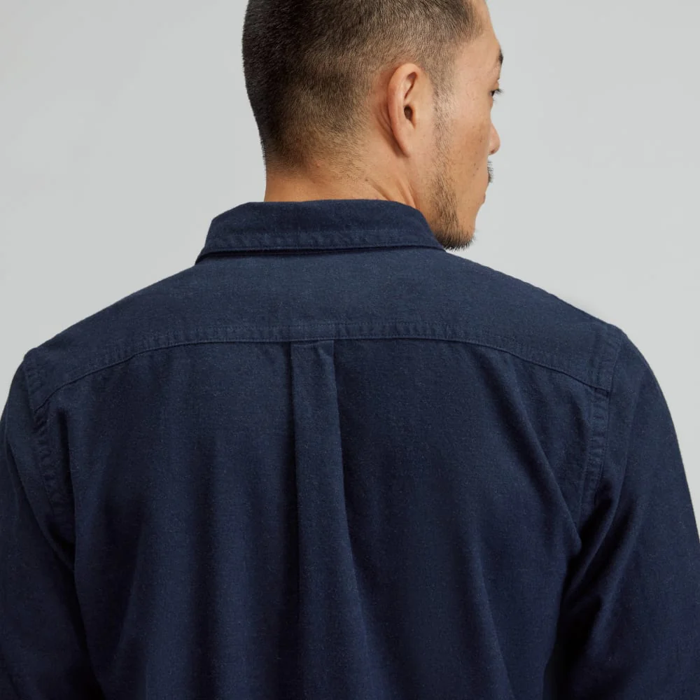 The Brushed Flannel Shirt | Heather Navy
