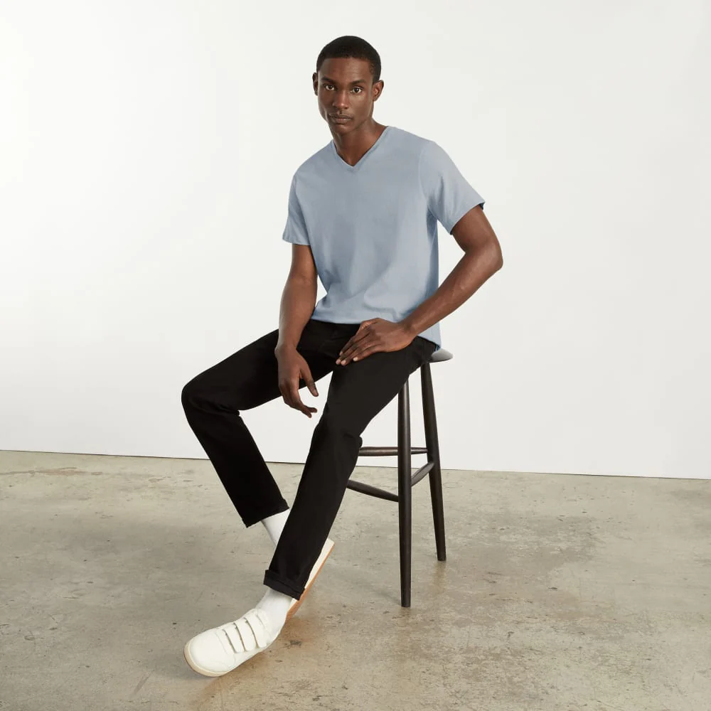 The Organic Cotton V-Neck Tee | Sky