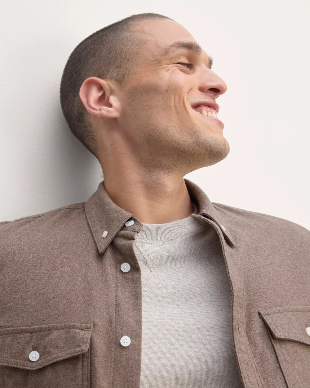 The Brushed Flannel Shirt | Taupe Melange