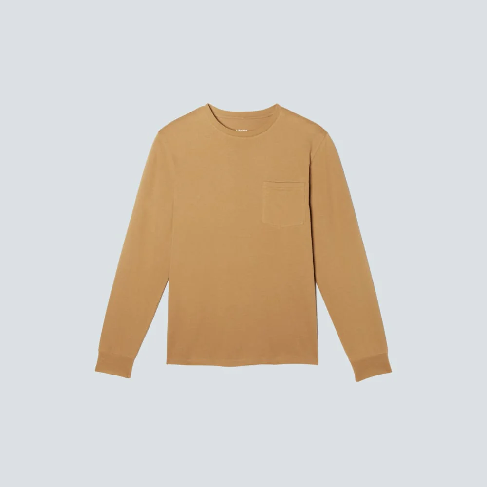 The Organic Cotton Long-Sleeve Pocket Tee | Dark Brown