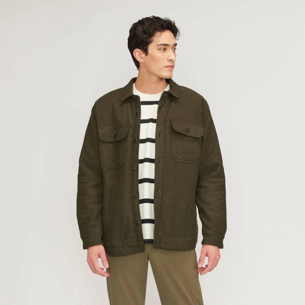 The ReNew Fleece-Lined Heavyweight Overshirt | Heathered Green