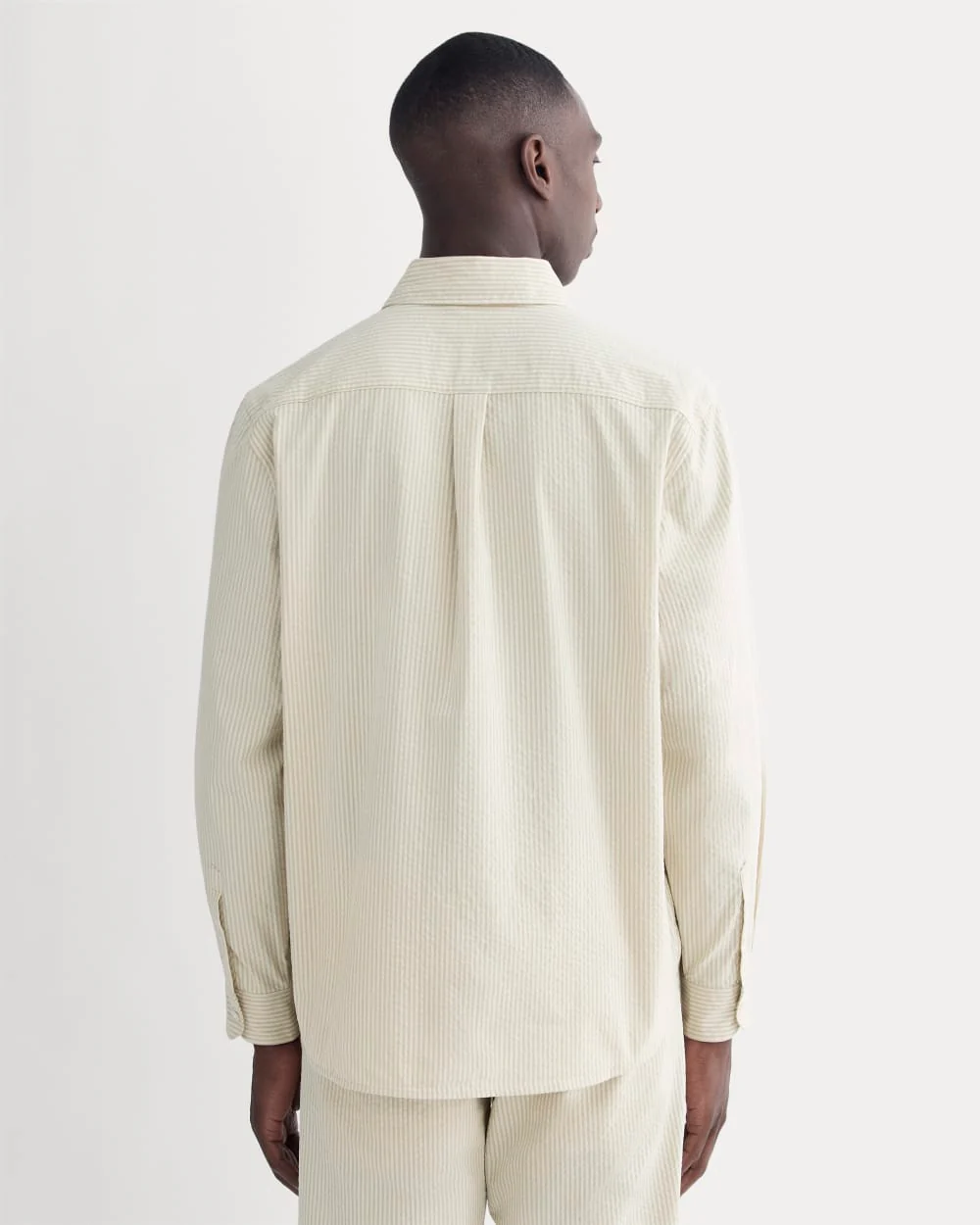 The Seersucker Long-Sleeve Shirt | Trench Coat Khaki / Natural