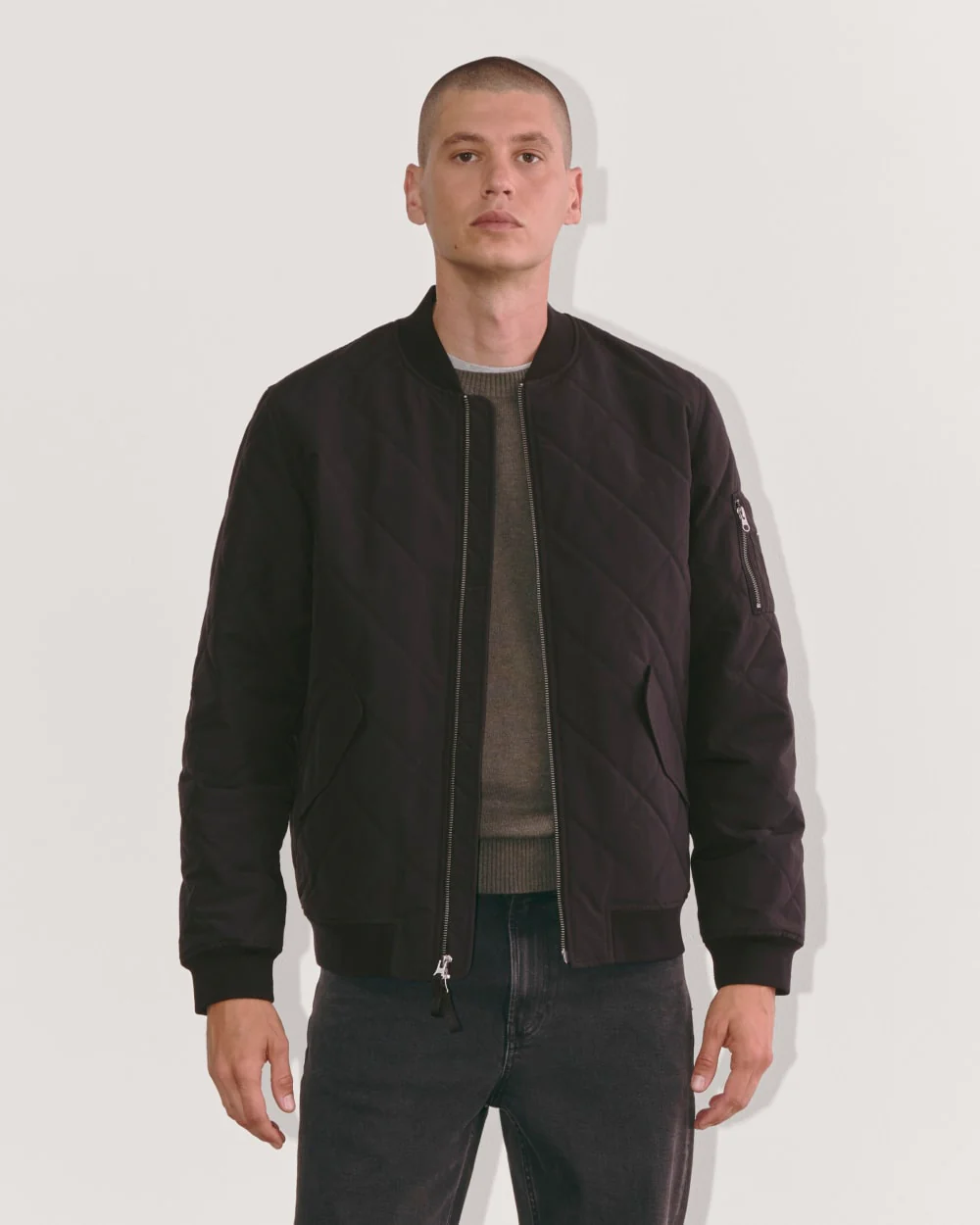 The Quilted Bomber | Black