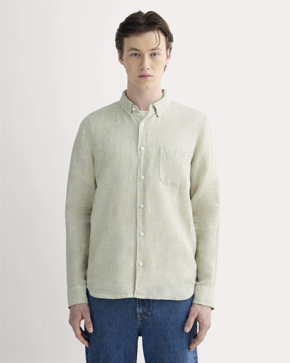 The Classic Shirt in Linen | Elm Gingham