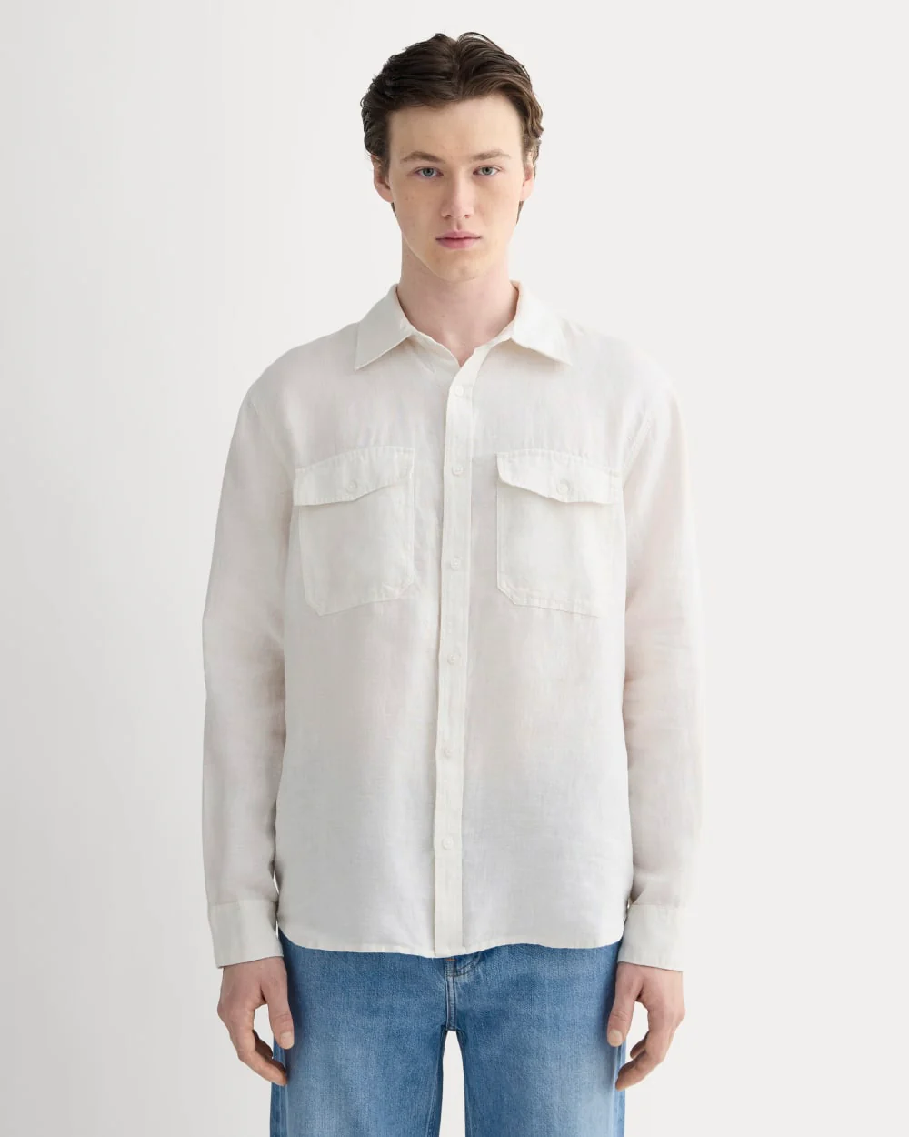 The Linen Utility Shirt | Natural Chambray