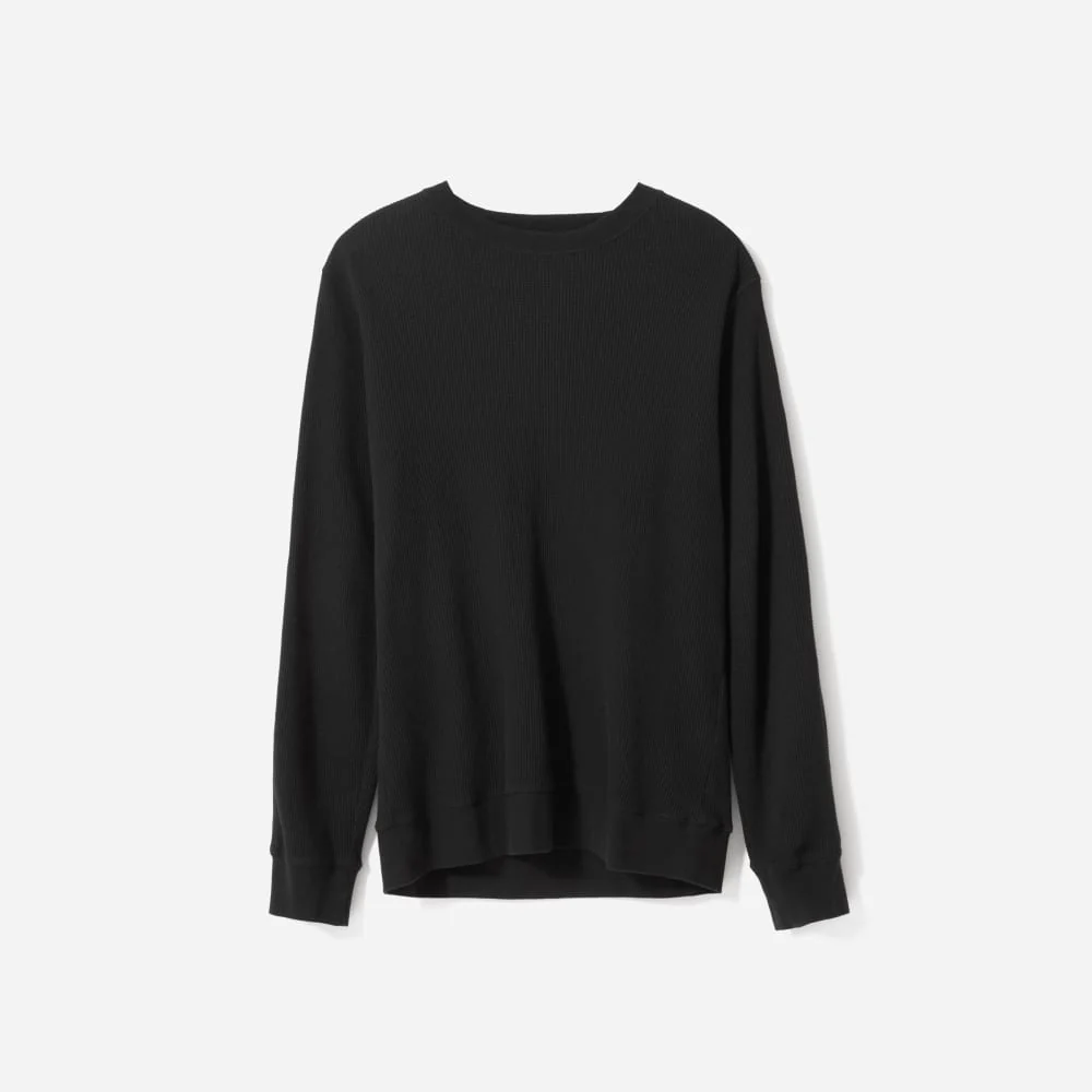 The Waffle Long-Sleeve Crew Tee | Black