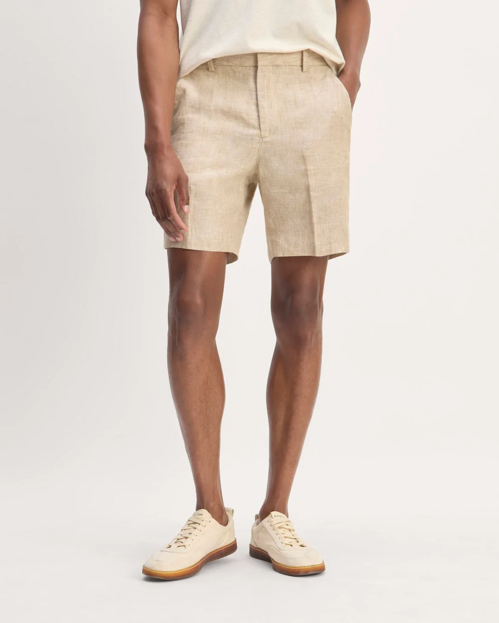 The 7 Linen Trouser Short | Cornstalk Chambray