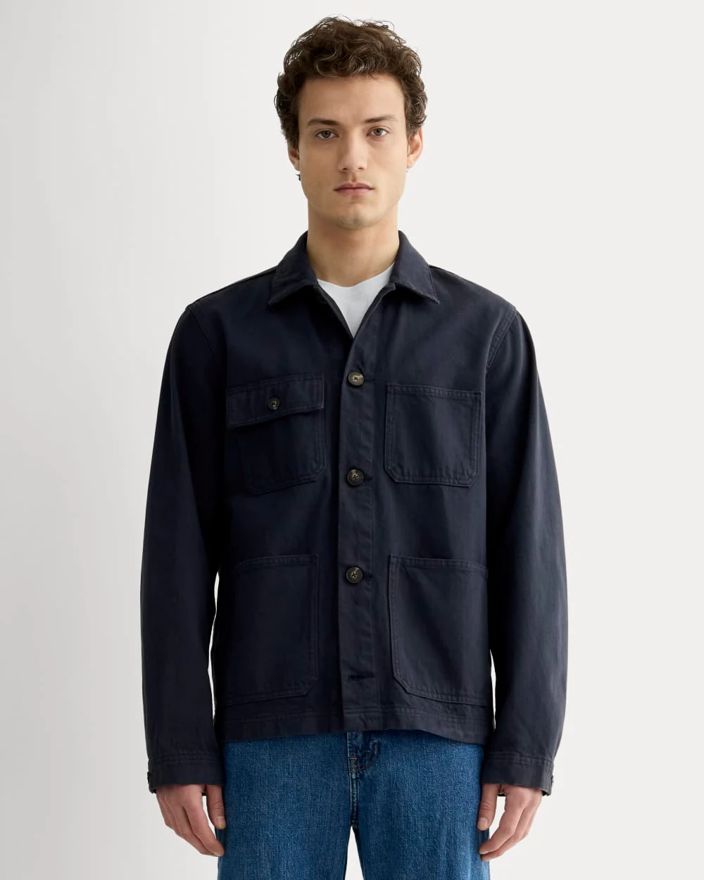 The Denim Utility Jacket | Garment-Dyed Navy