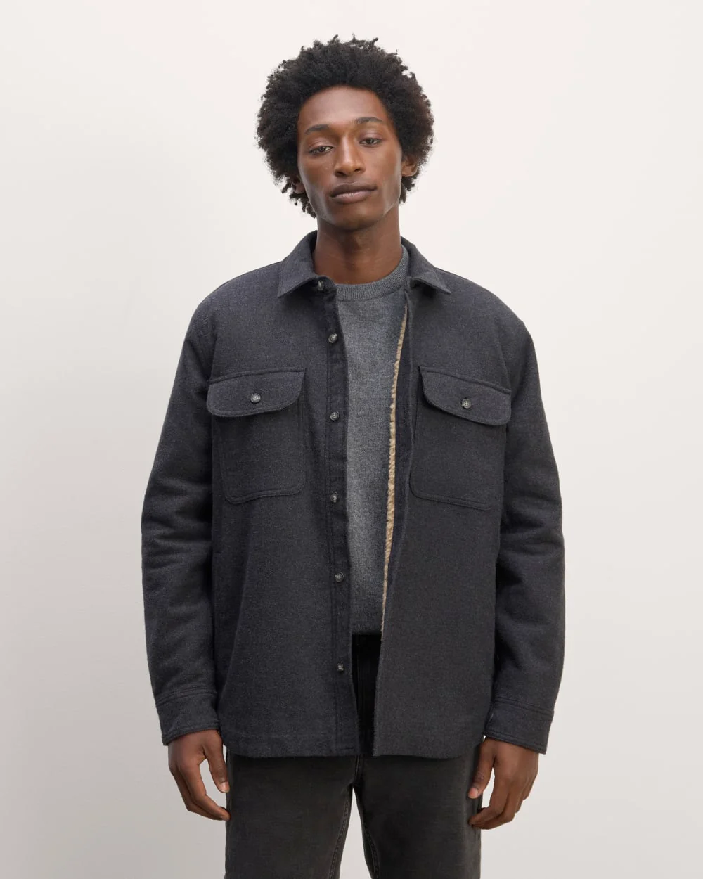 The ReNew Fleece-Lined Heavyweight Overshirt | Heather Charcoal