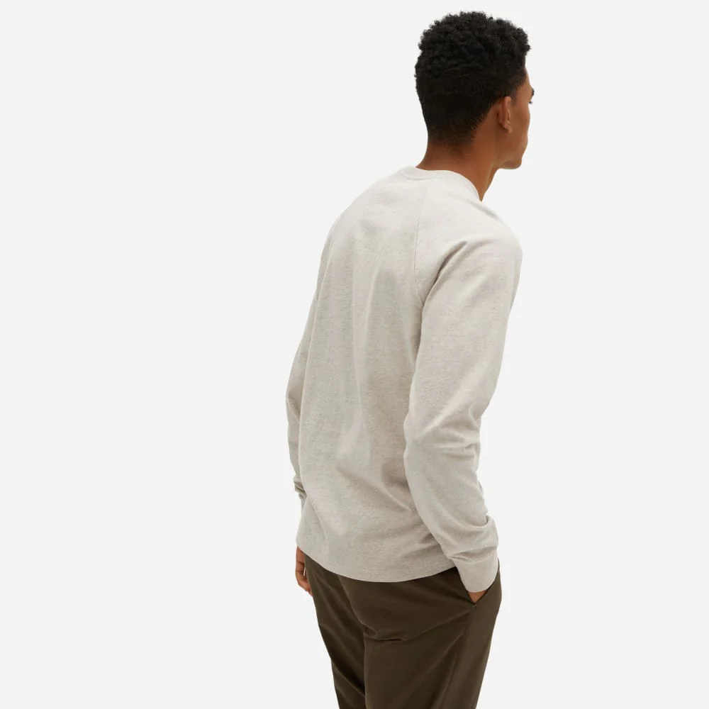 The Premium-Weight Long-Sleeve Crew | Uniform | Heather Oatmeal