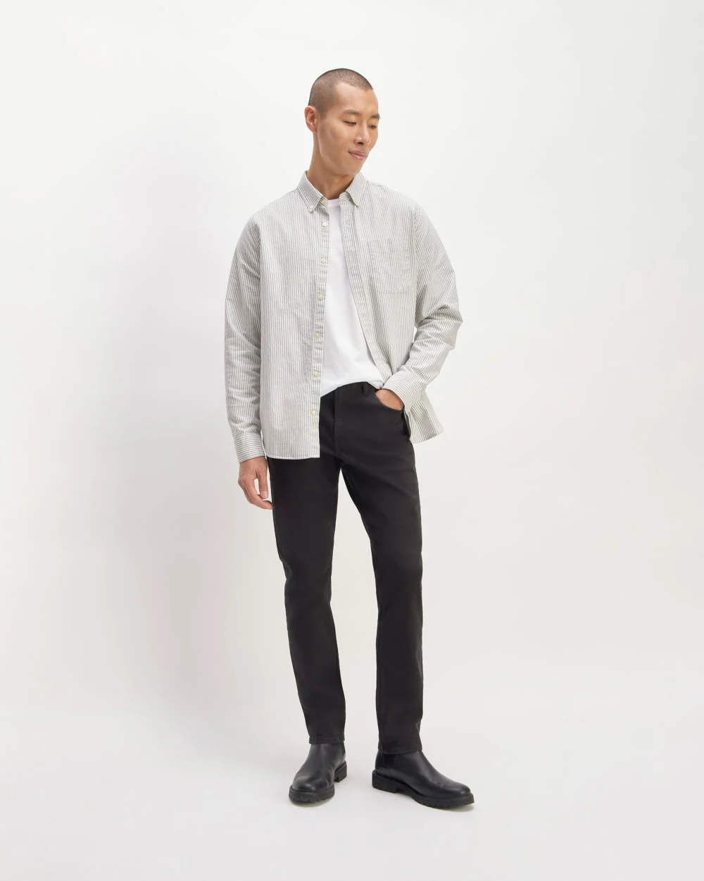 The Classic Oxford Shirt | Charcoal / White | Tall