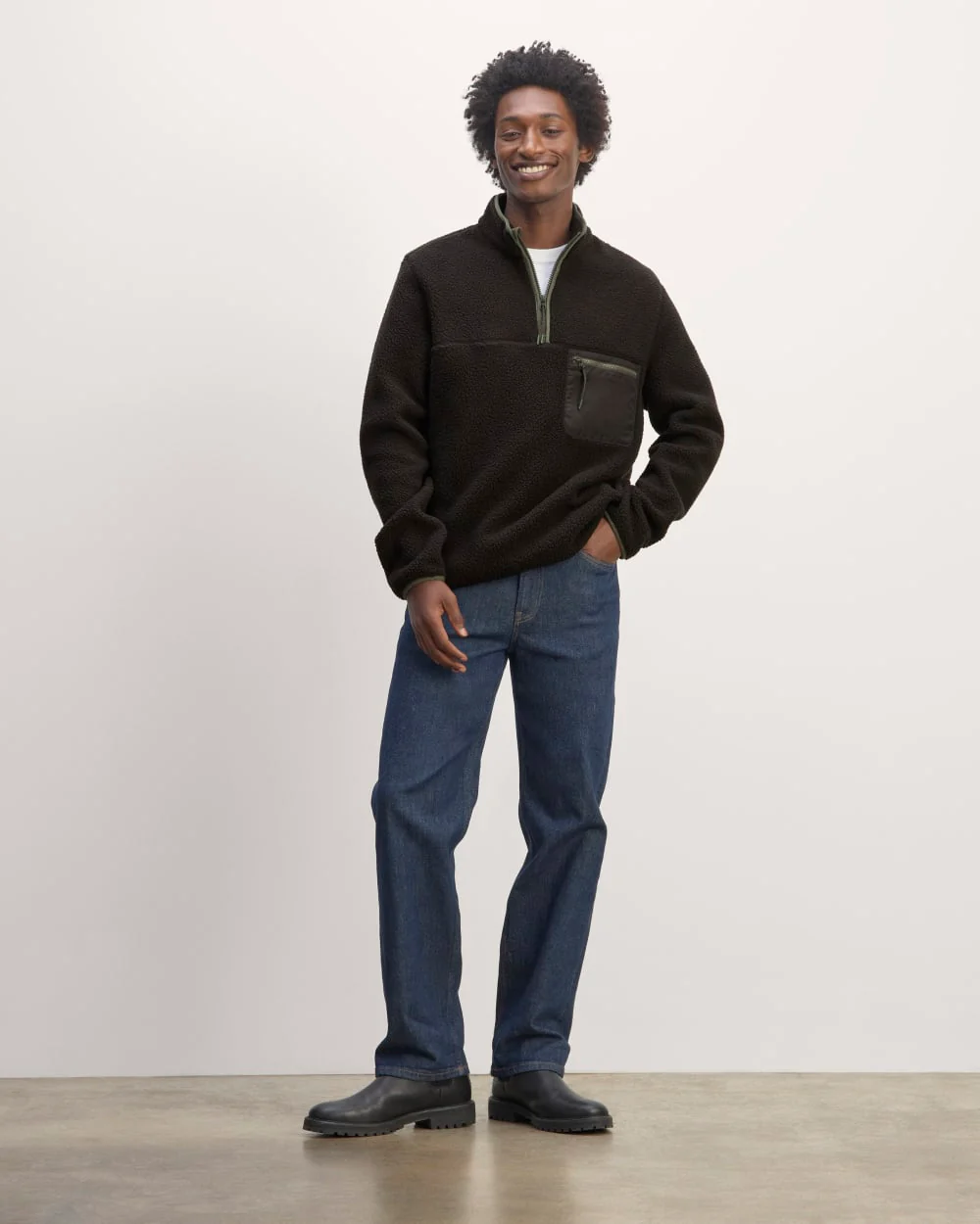 The Teddy Quarter-Zip Fleece | Black