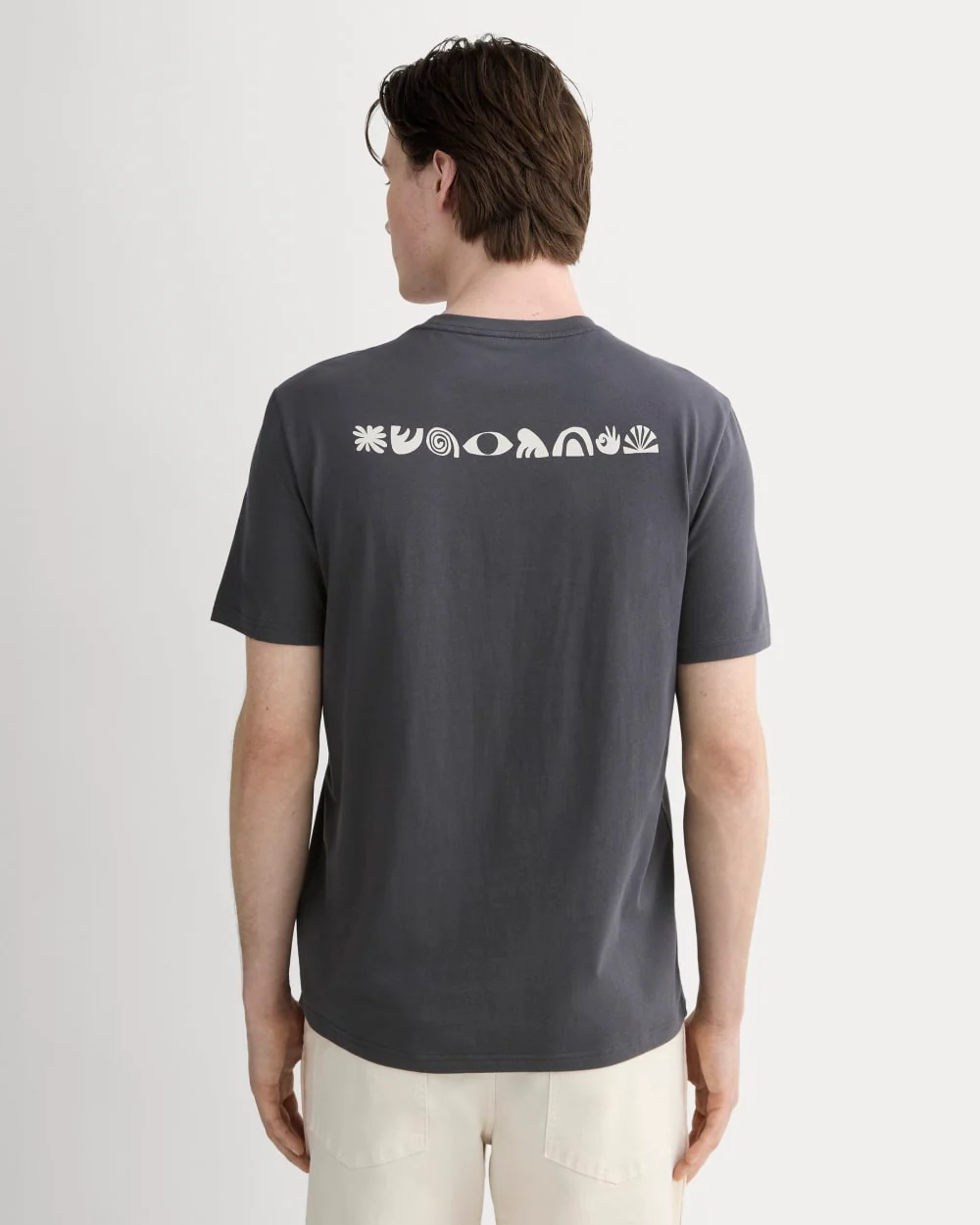 The Everlane x Parks Project Essential Organic Crew | Forged Iron / Natural / Granada Sky Blue / Green