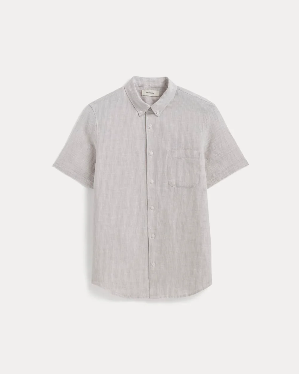The Classic Short-Sleeve Shirt in Linen | Stone / White