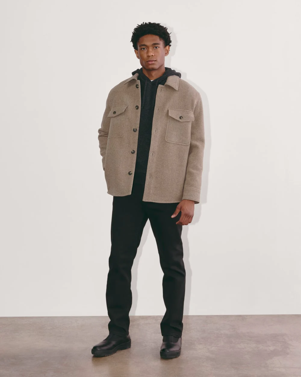 The Wool Overshirt | Heather Taupe