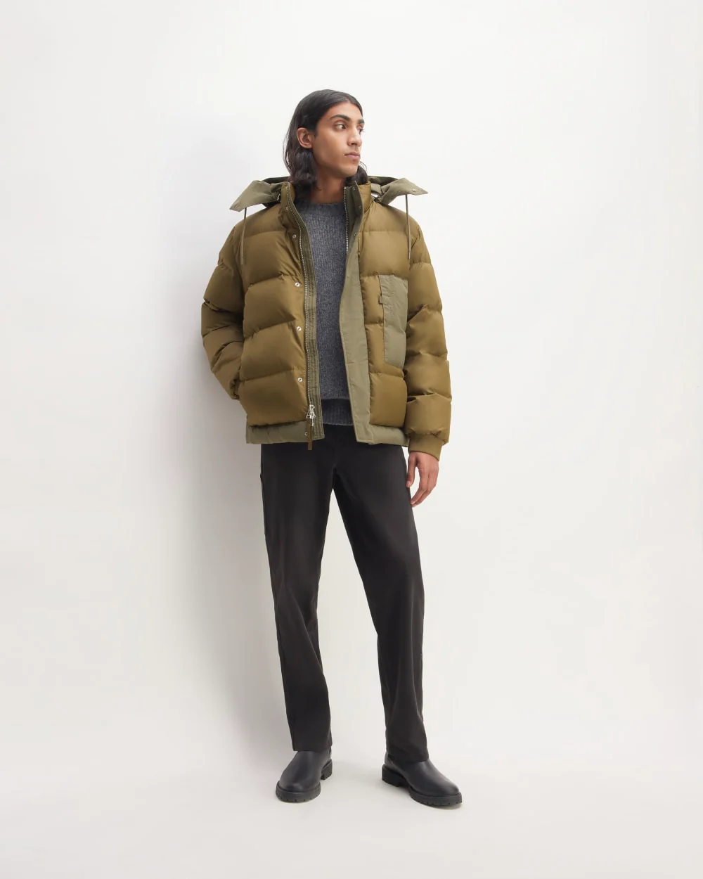The ReNew Short Puffer | Kalamata / Beech