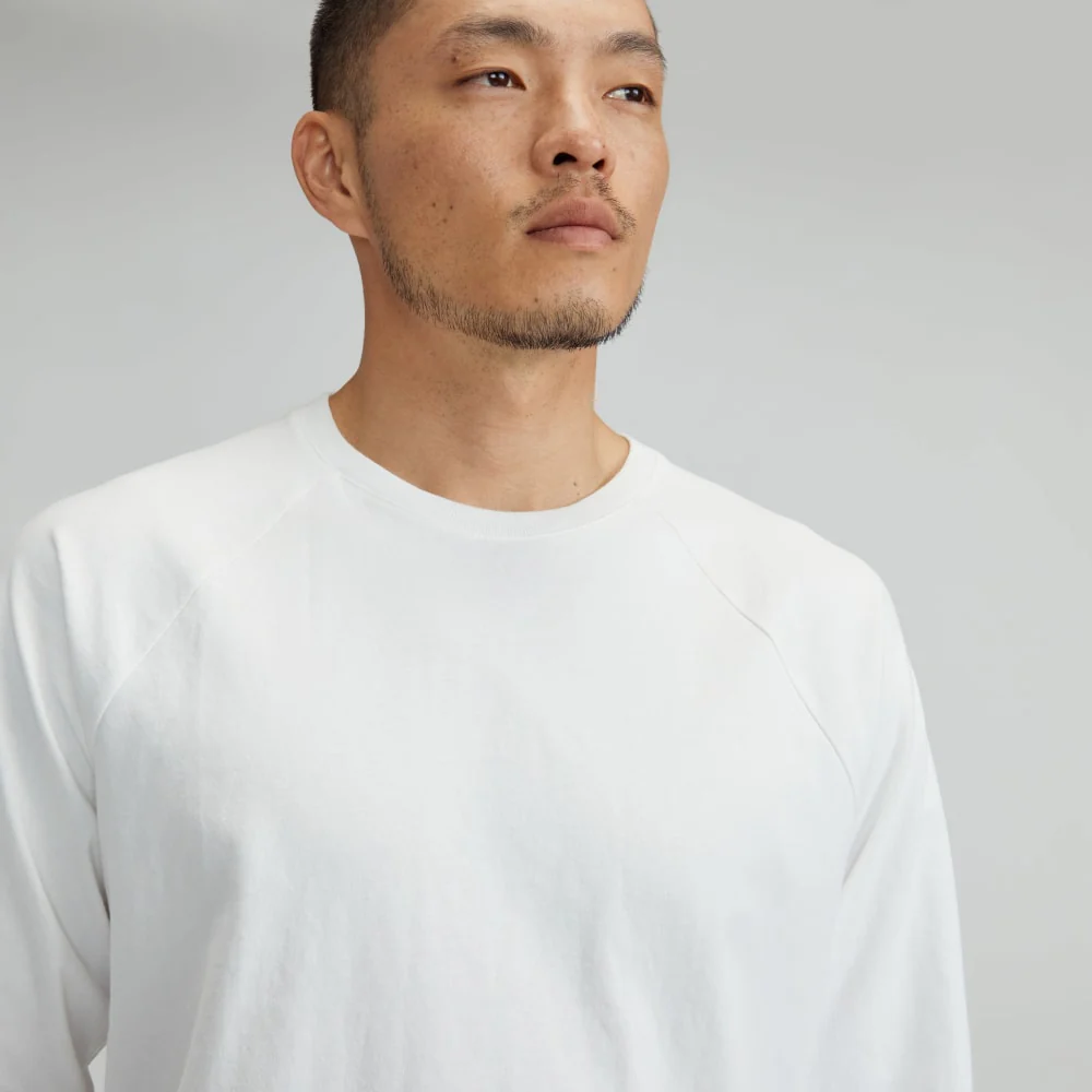 The Premium-Weight Long-Sleeve Crew | Uniform | White