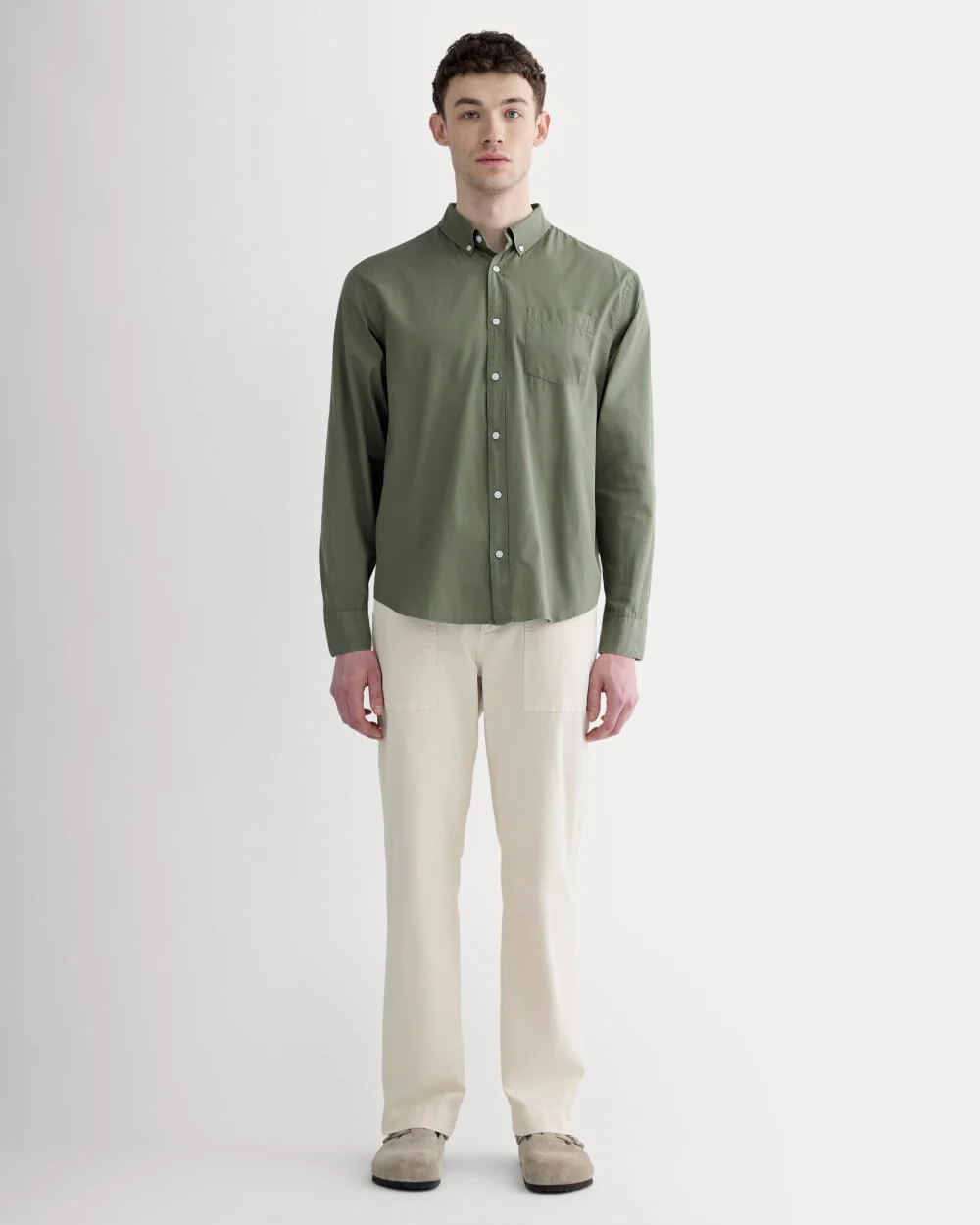 The Washed Poplin Shirt | Lichen Green