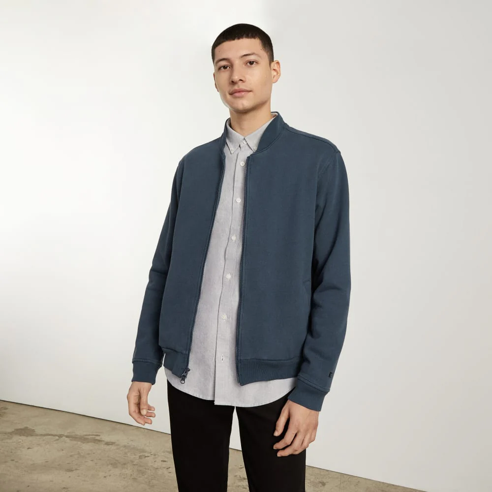 The Track Bomber Jacket | Kingfisher Blue