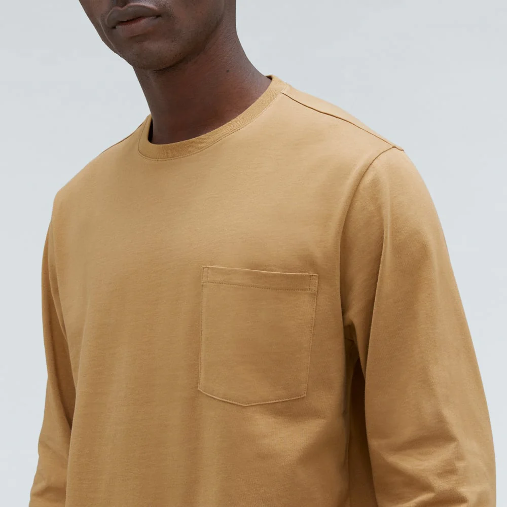 The Organic Cotton Long-Sleeve Pocket Tee | Dark Brown