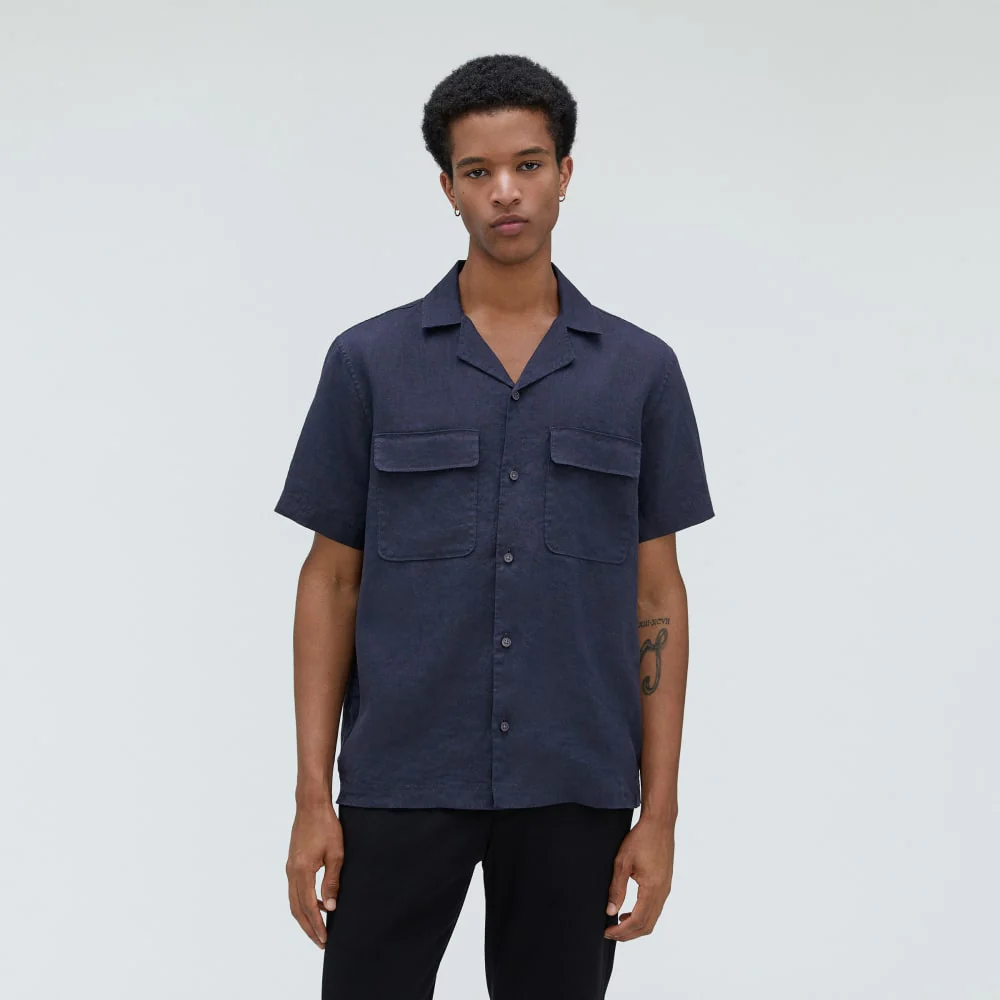 The Resort Shirt in Linen | Deep Navy