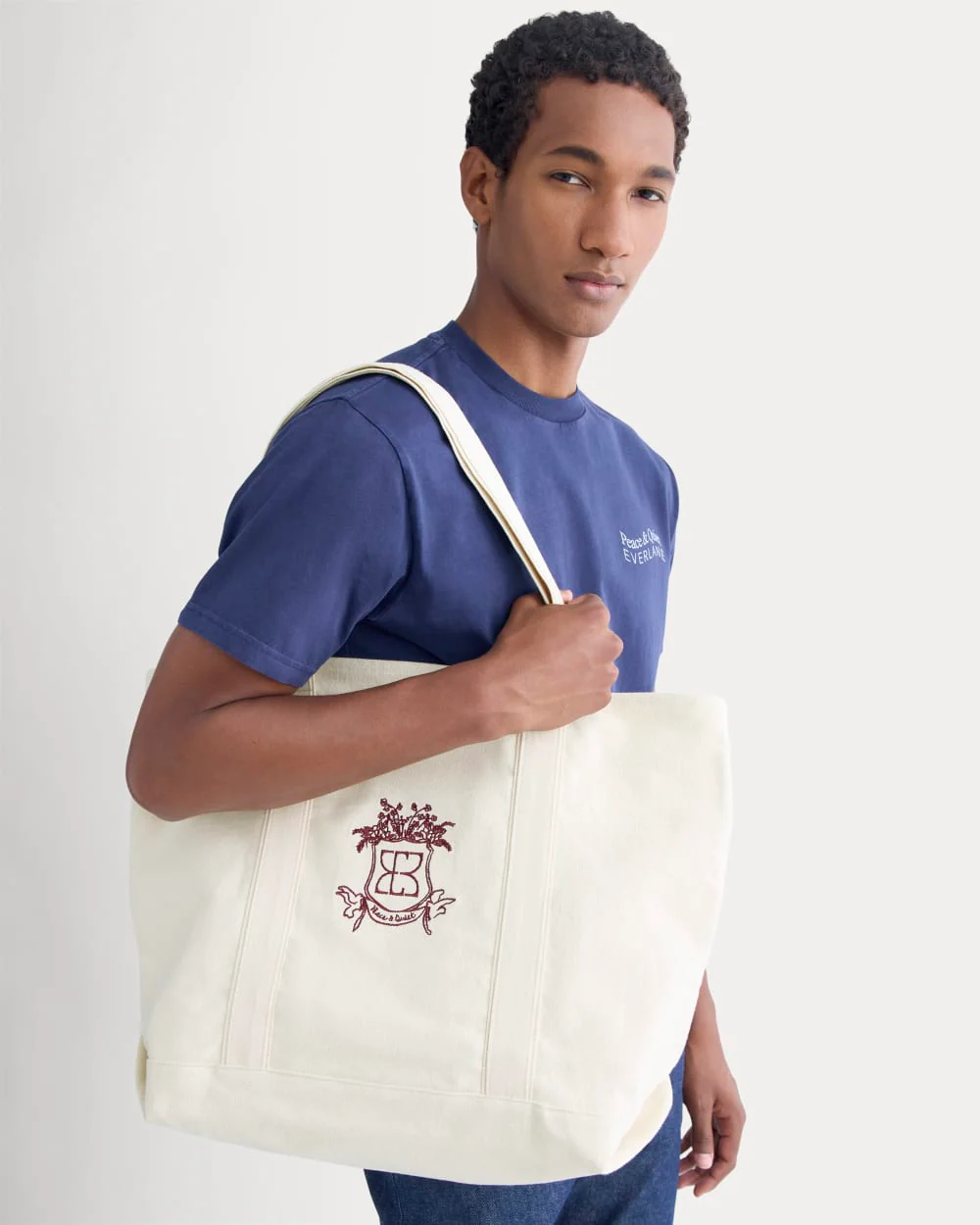 Everlane x Peace & Quiet Canvas Boat Tote | Bone