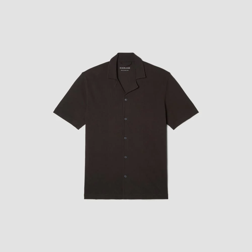 The Pique Short-Sleeve Shirt | Black