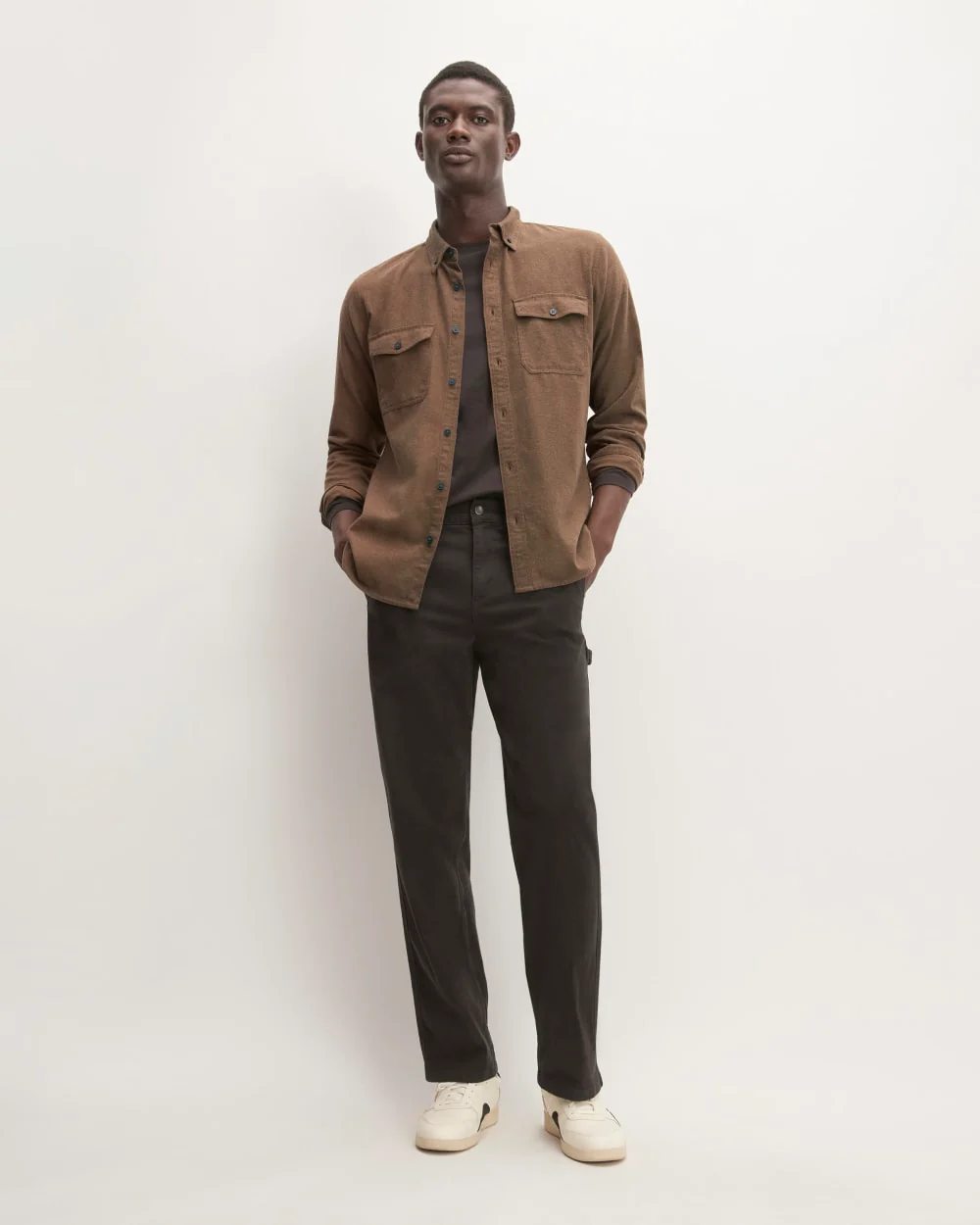 The Brushed Flannel Shirt | Heathered Cocoa Brown
