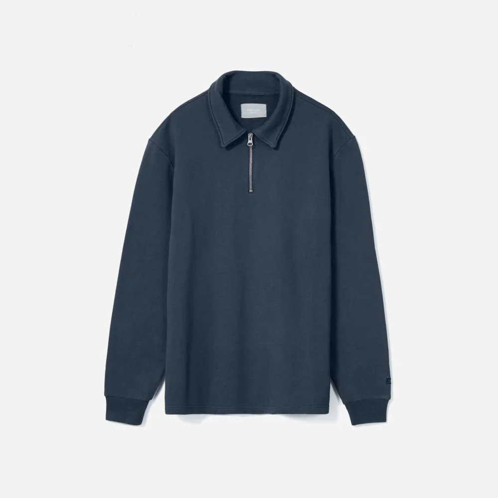 The Track Quarter-Zip Sweatshirt | Kingfisher Blue