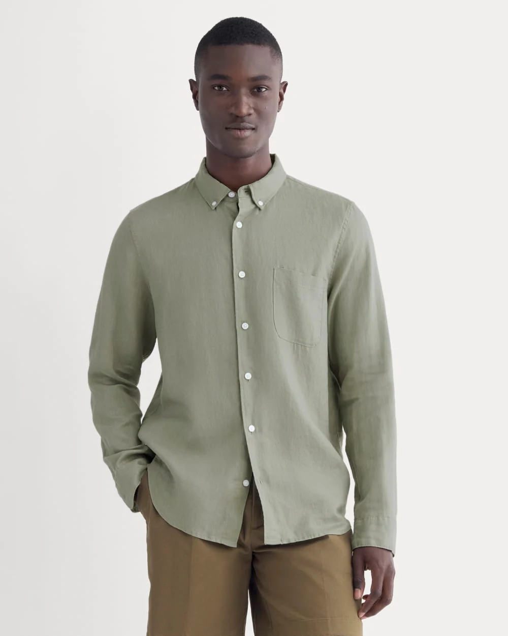 The Classic Shirt in Linen | Sage Green