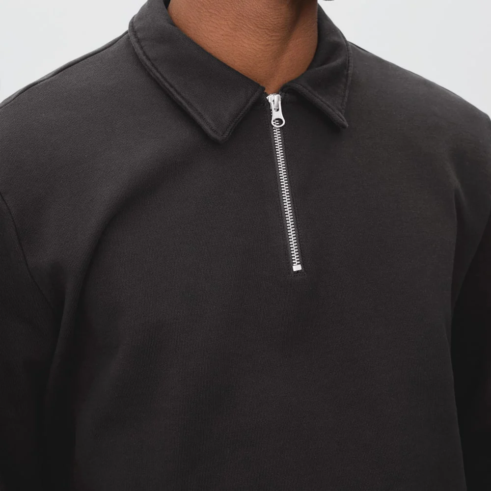 The Track Quarter-Zip Sweatshirt | Black