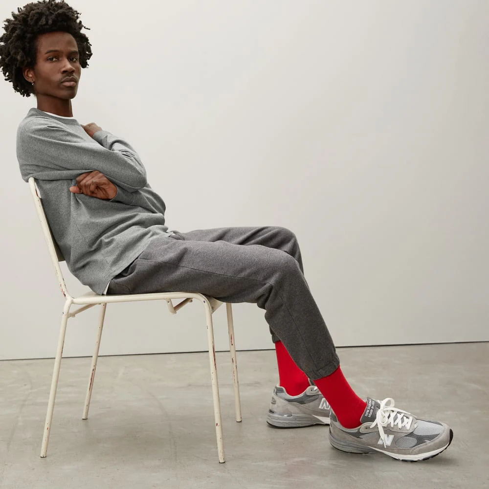 The Premium-Weight Long-Sleeve Crew | Uniform | Mid Heathered Grey