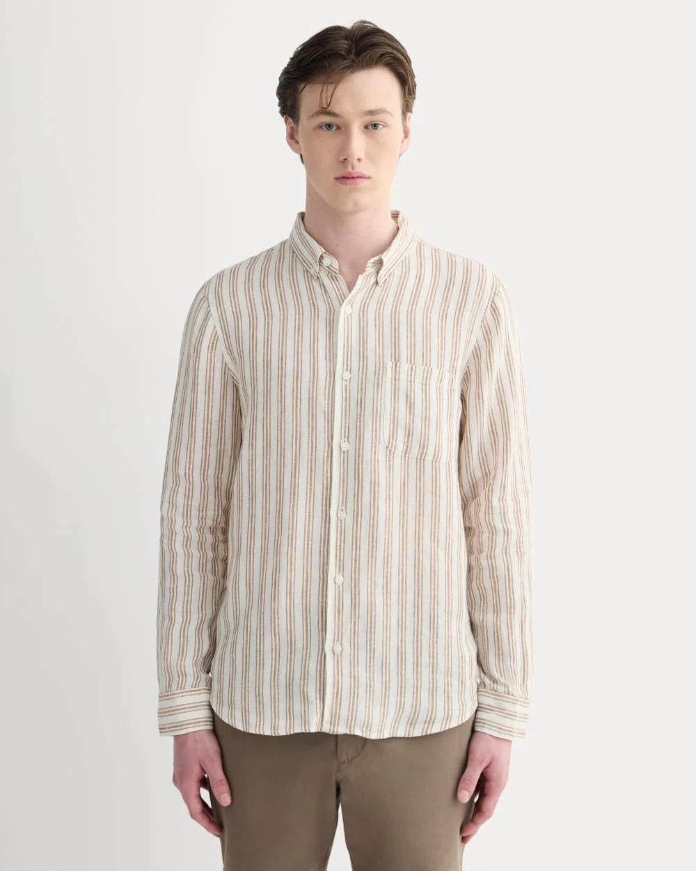 The Classic Shirt in Linen | Bone / Toasted Coconut
