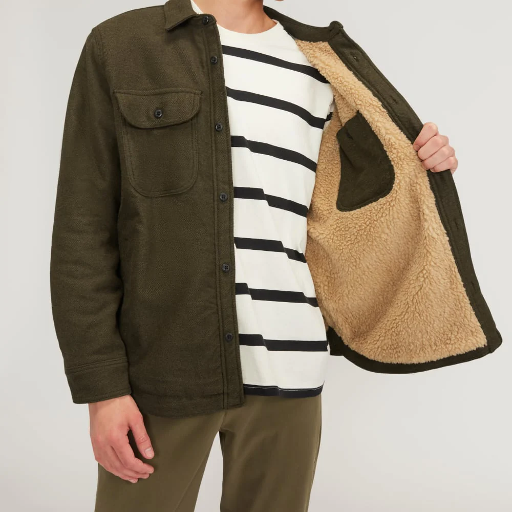 The ReNew Fleece-Lined Heavyweight Overshirt | Heathered Green
