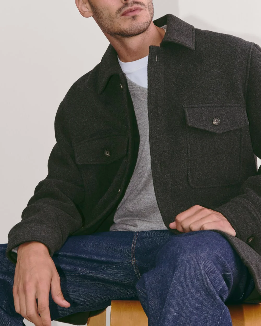 The Wool Overshirt | Heather Charcoal