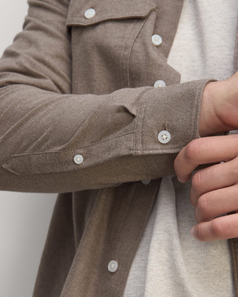 The Brushed Flannel Shirt | Taupe Melange