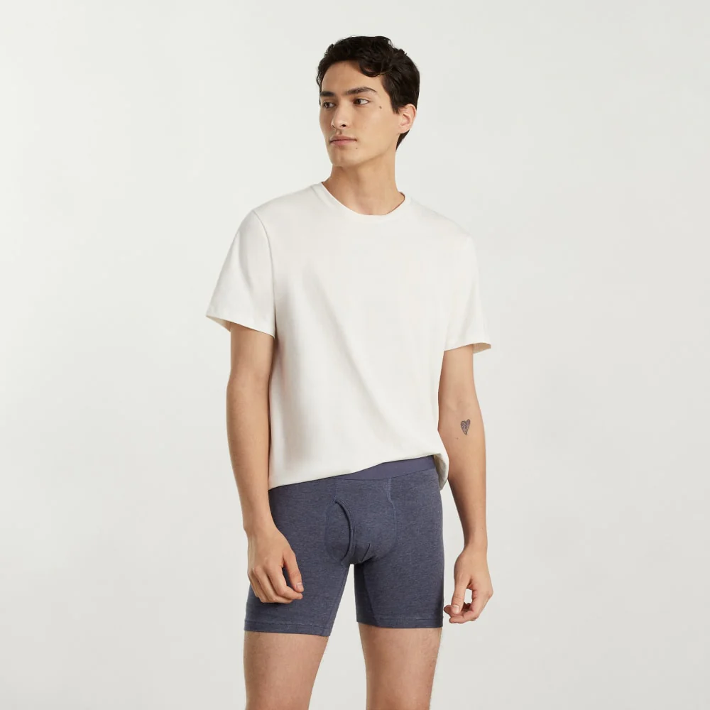 The Supima® Longer Boxer Brief | Uniform | Heather Blue