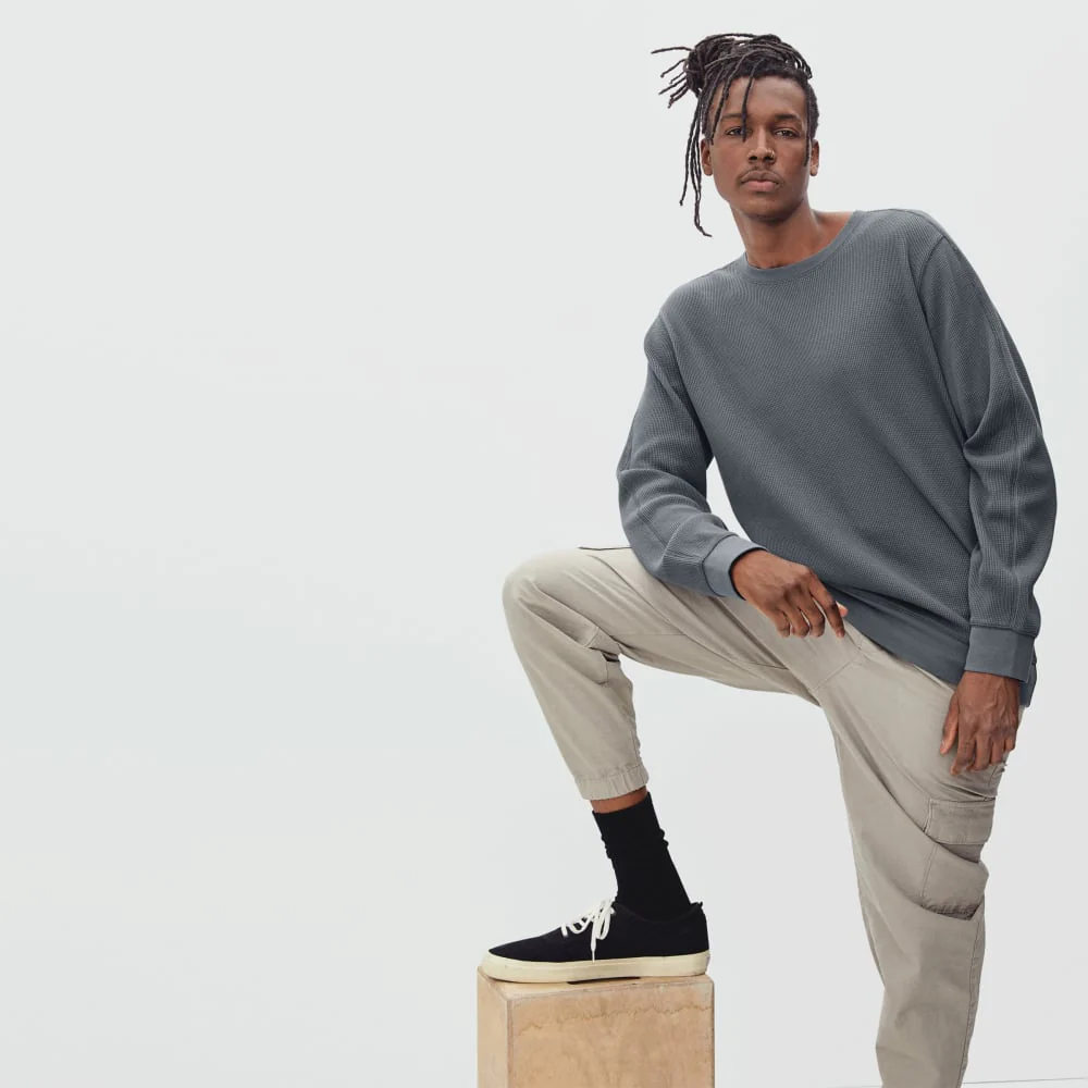 The Waffle Long-Sleeve Crew Tee | Slate