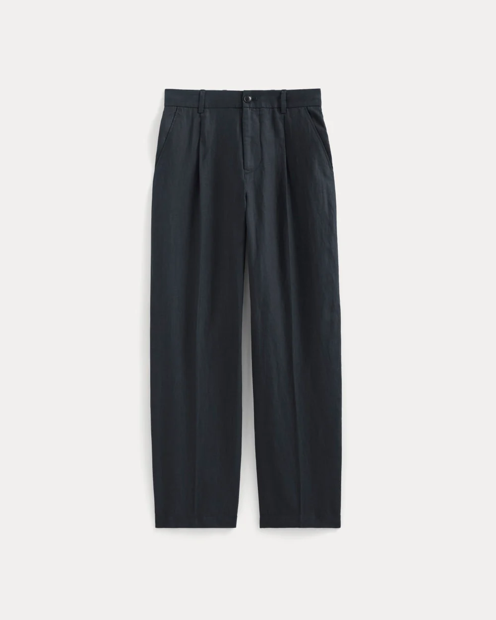 The Linen Pleated Trouser | Navy
