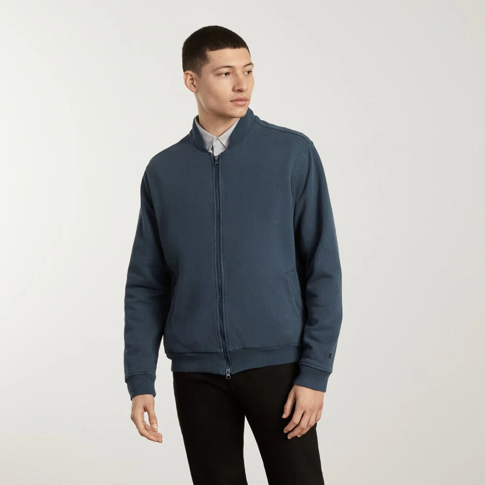 The Track Bomber Jacket | Kingfisher Blue