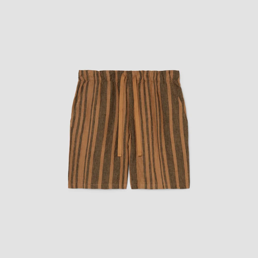 The Linen Easy Short | Toasted Coconut / Black