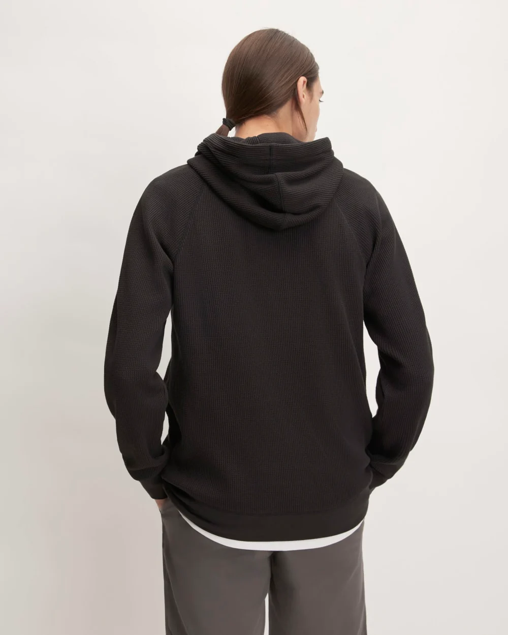 The Waffle-Knit Hoodie | Black
