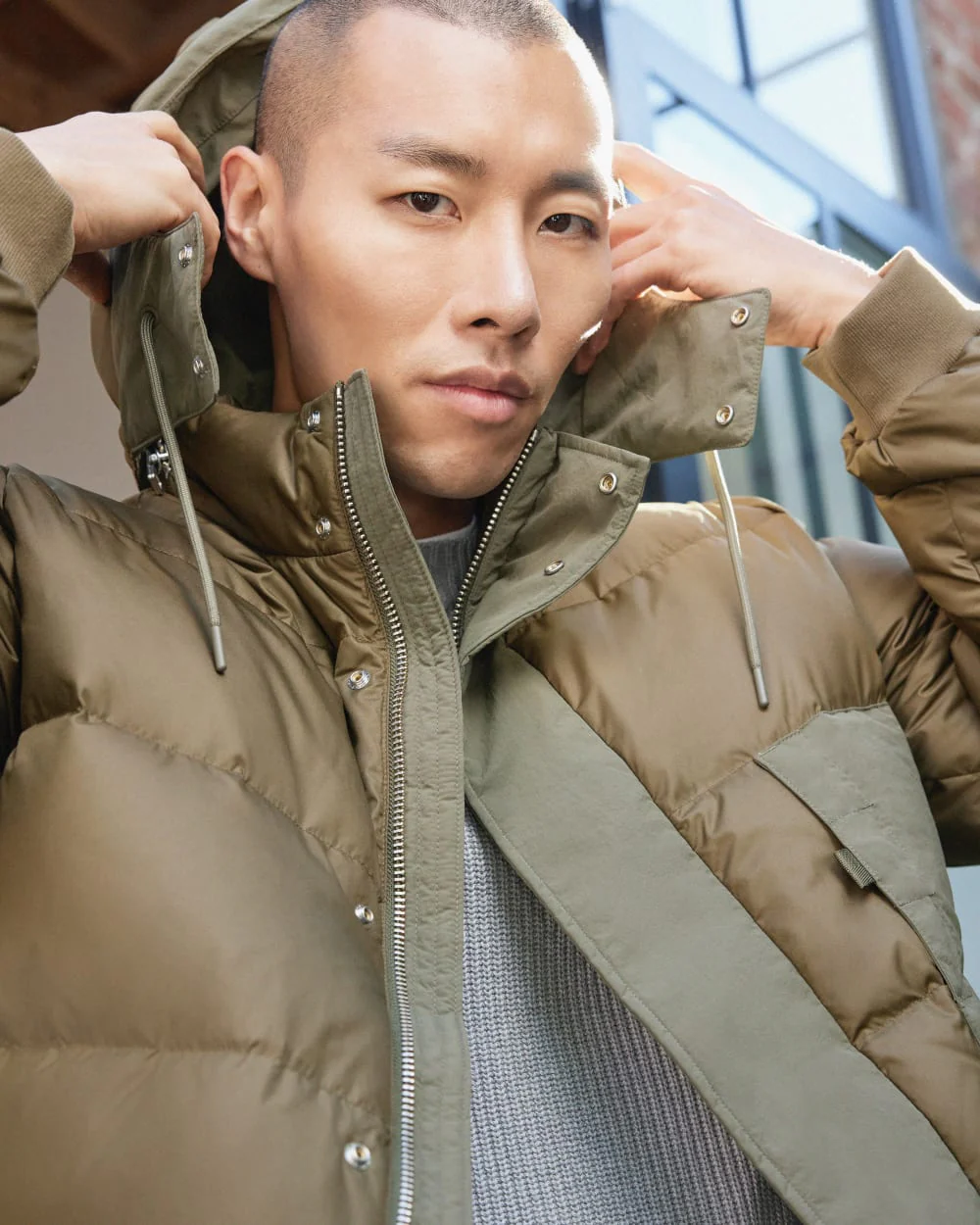 The ReNew Short Puffer | Kalamata / Beech