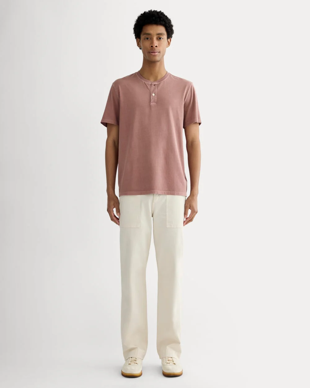 The Essential Organic Garment-Dyed Henley | Brown Garment Dye