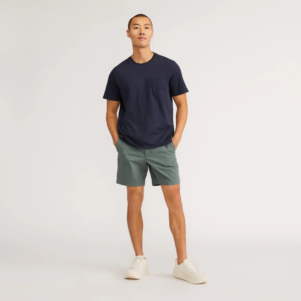 The Pull-On Performance Chino Short | Green Balsam