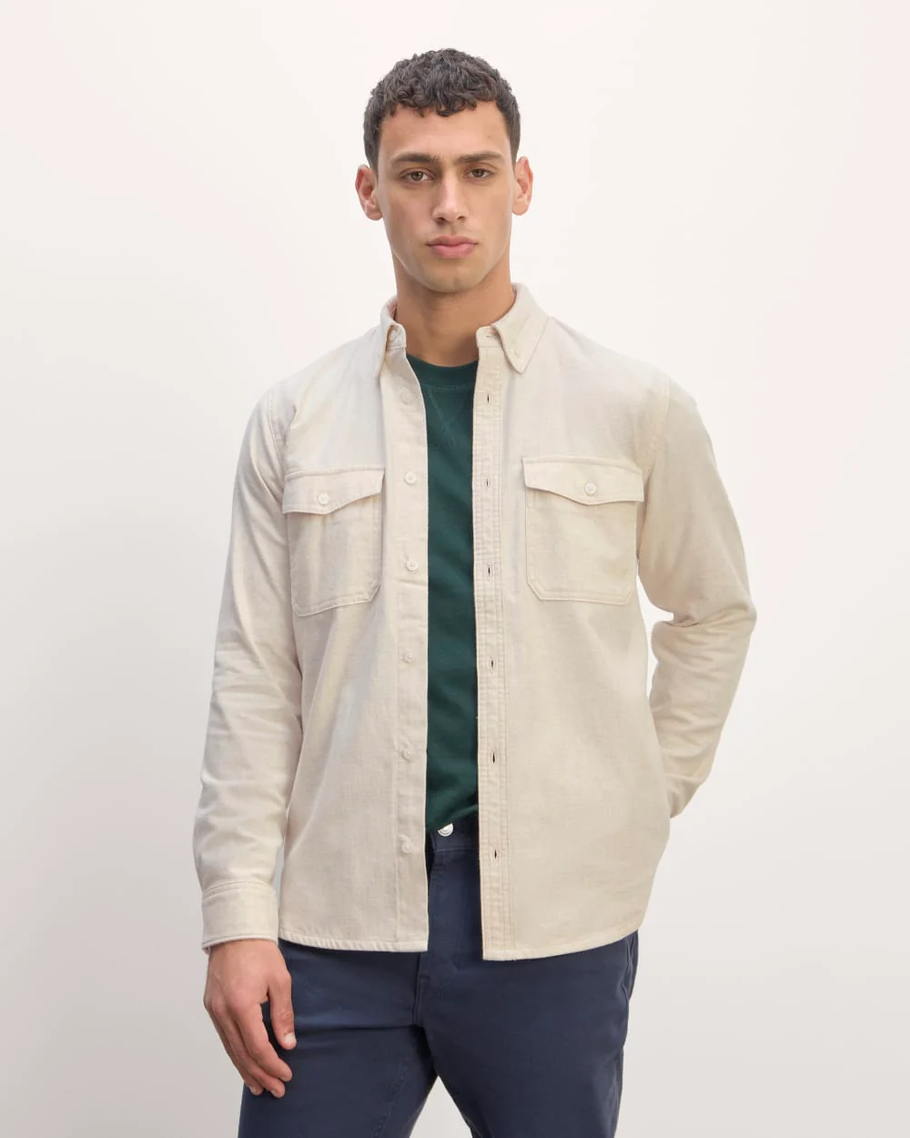 The Brushed Flannel Shirt | Heathered Oat