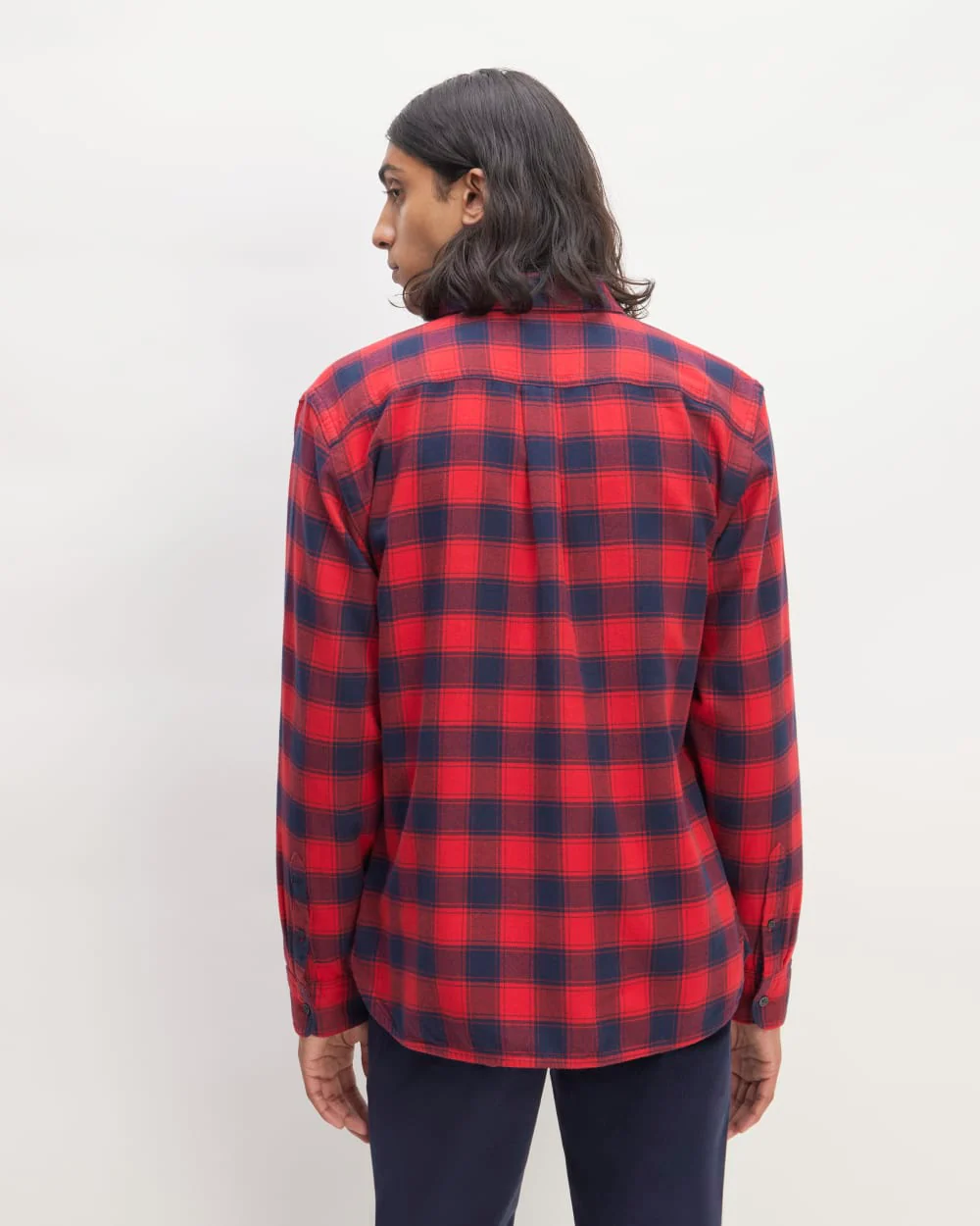The Brushed Flannel Shirt | Haute Red / Bellwether Blue