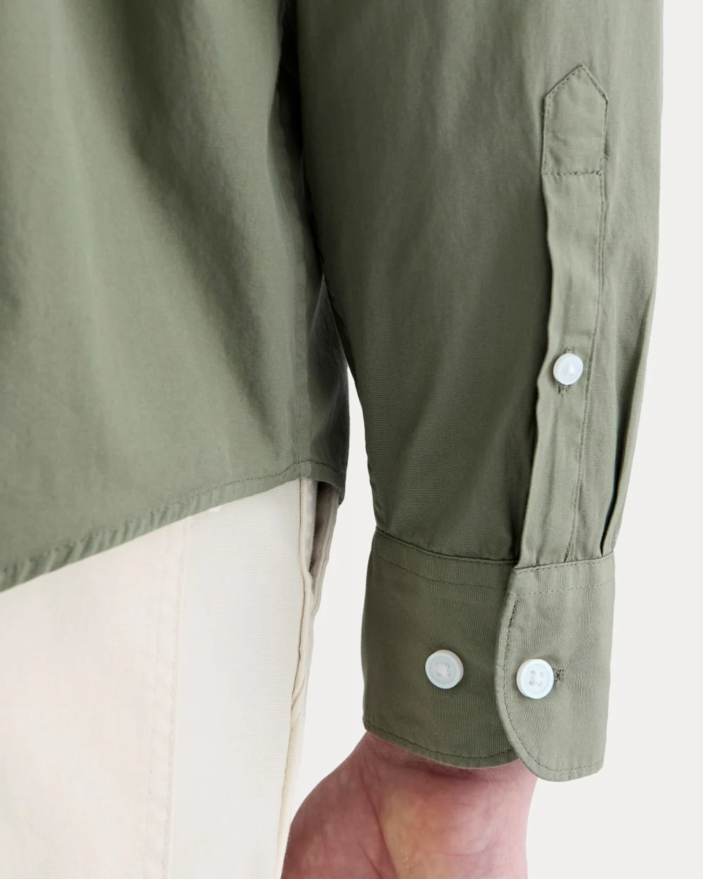 The Washed Poplin Shirt | Lichen Green