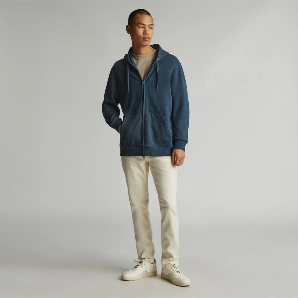 The Organic Track Full Zip | Kingfisher Blue