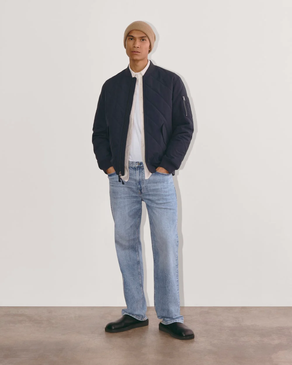 The Quilted Bomber | Navy